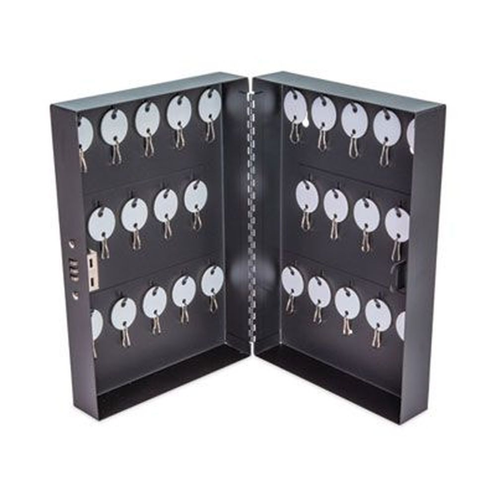 Controltek Black Metal Combination Lockable Key Cabinet, 28 Key Capacity