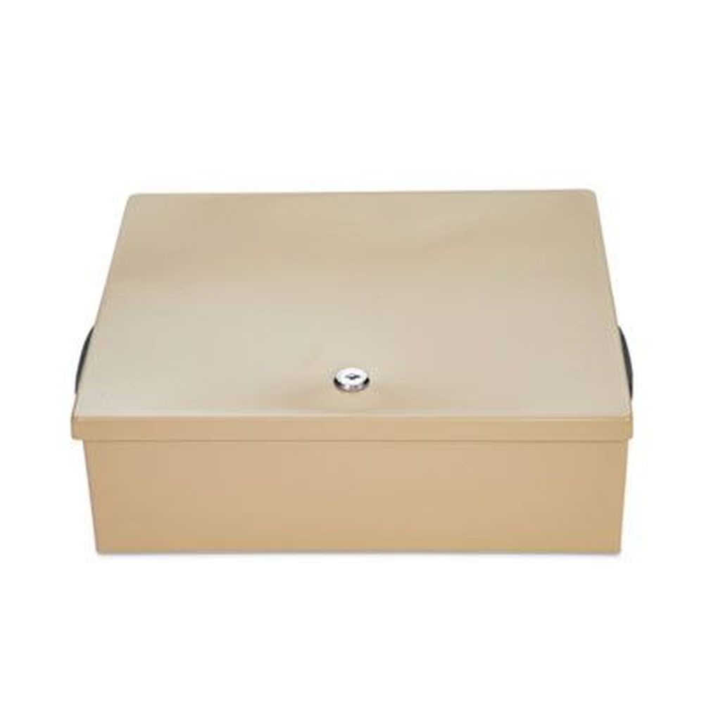 Controltek Sand 1 Compartment Jumbo Locking Cash Box, 14.38 X 11 X 4.13 Inch