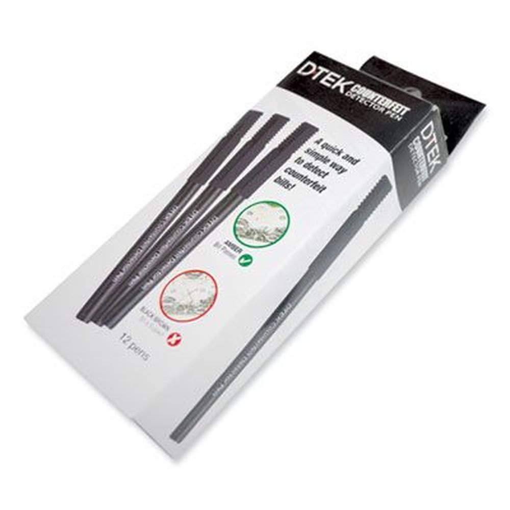 Controltek U.s. Currency Dtek Counterfeit Detector Pen -- 12 Per Pack