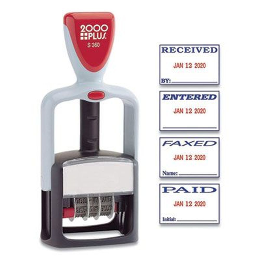 Cosco 2000plus Model S 360 Self-inking Two-color Message Dater, 1.81 X 1.25 Inch