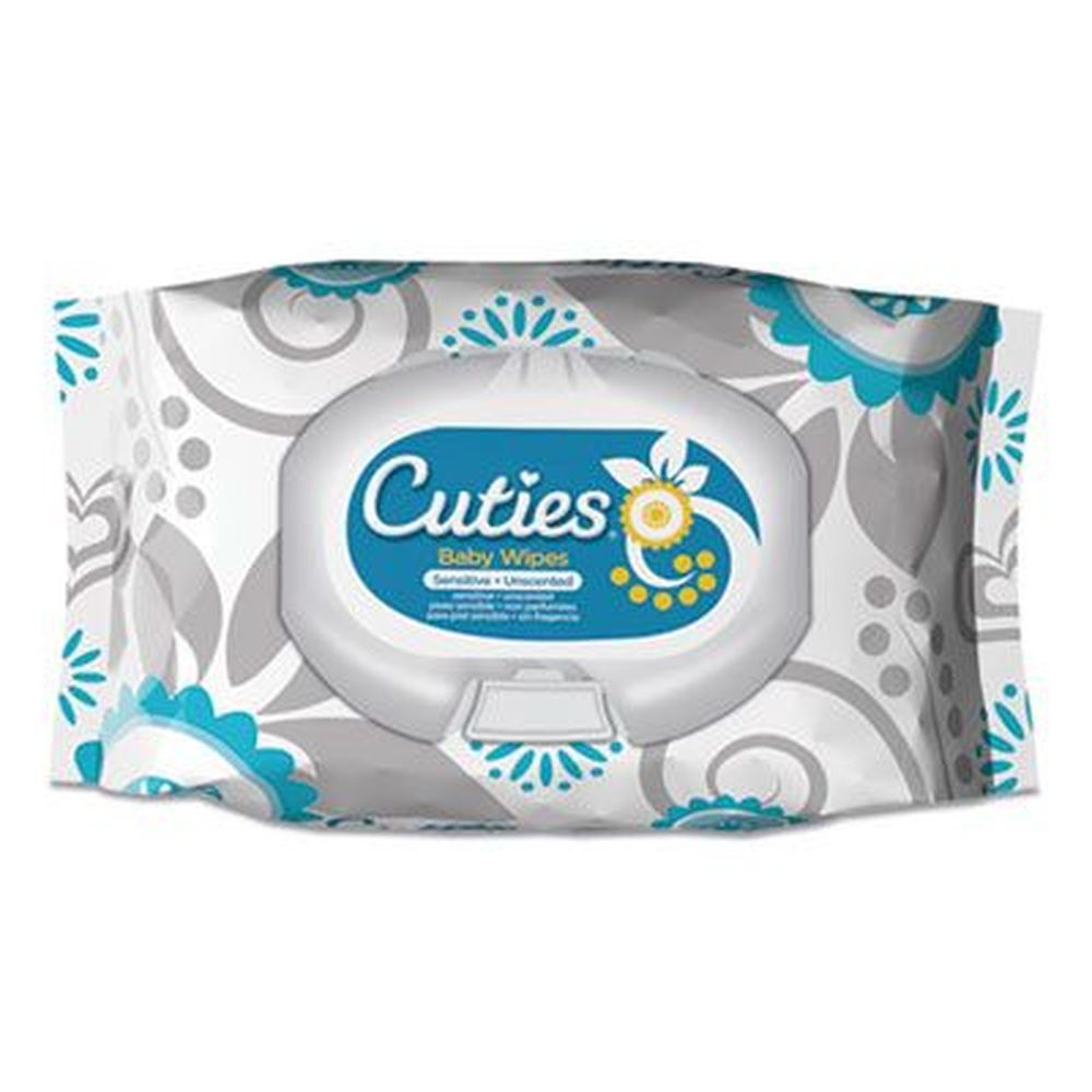 Cuties Unscented Premium Wipes - 72 Wipes Per Pack -- 12 Packs Per Case