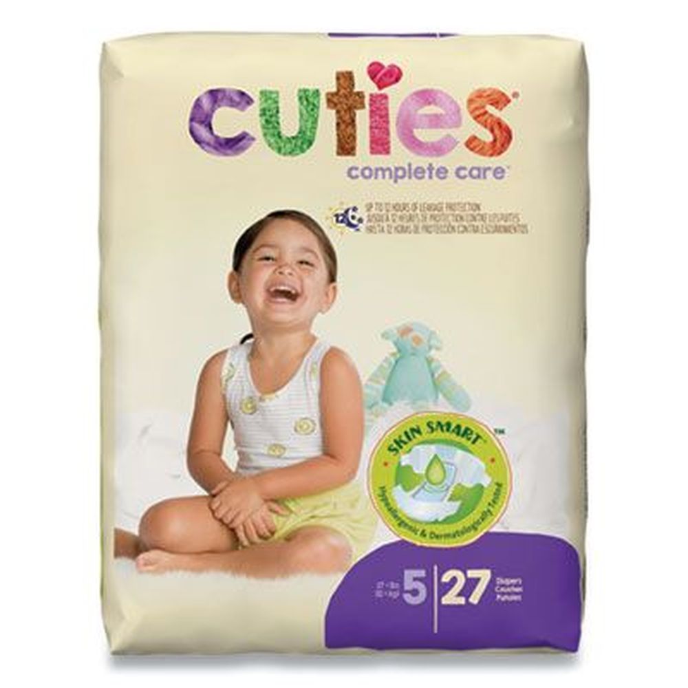 Cuties Size 5 Premium Jumbo Diaper, Over 27 Pound -- 108 Per Case