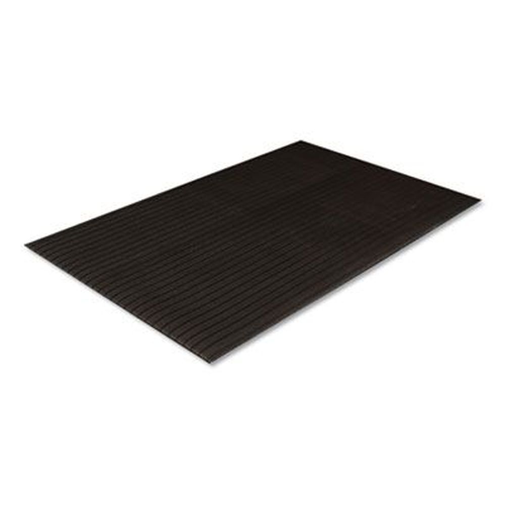 Crown Black Ribbed Vinyl Anti-fatigue Mat, 36 X 60 Inch