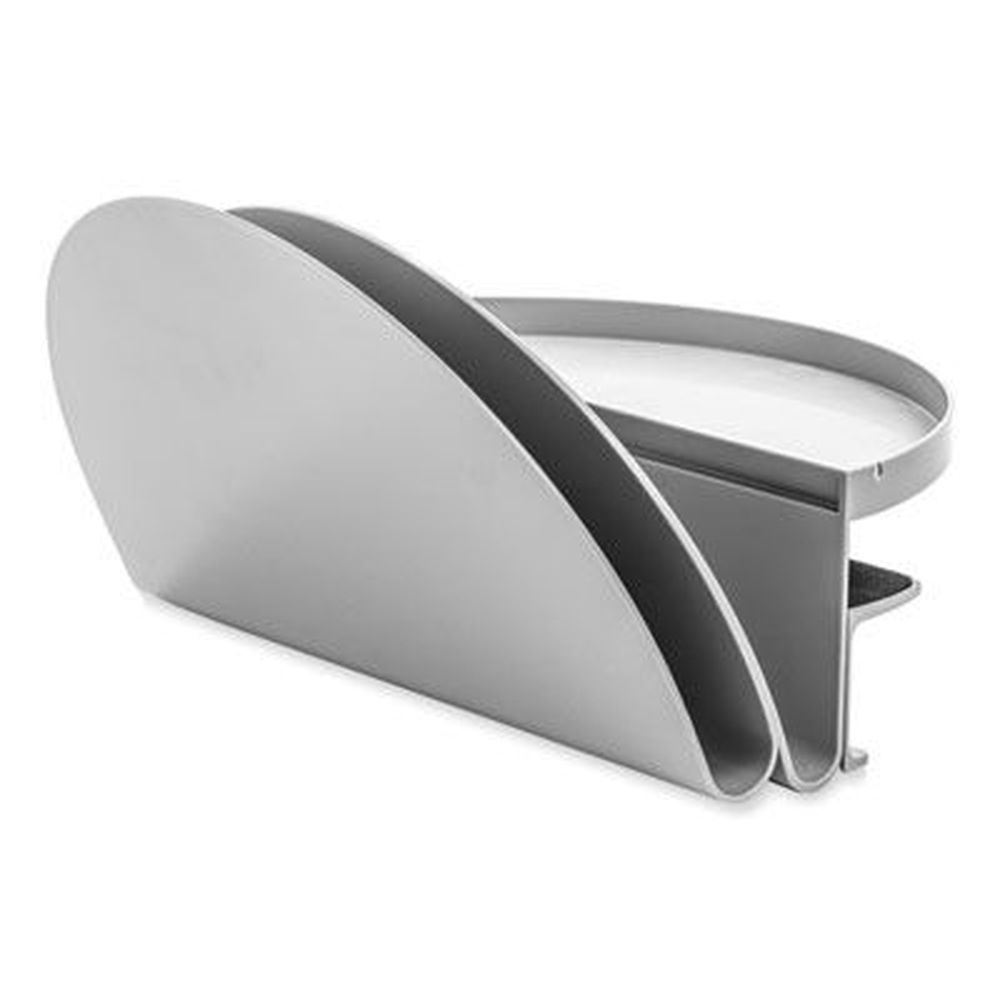 Deflecto Gray Letter Size Standing Desk File Organizer With Two Sections, 12 X 9.69 X 7.11 Inch