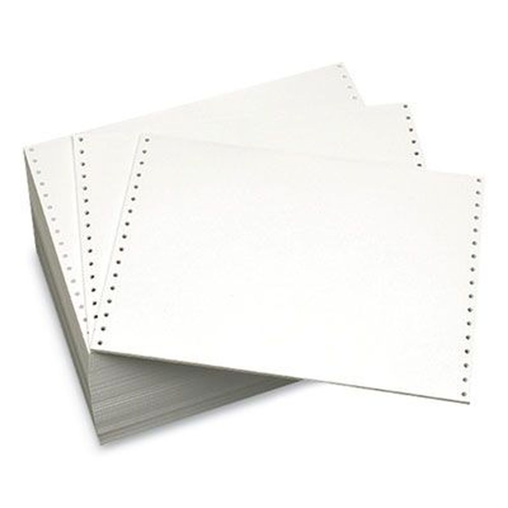 Domtar White 1-part Continuous Feed Computer Paper, 18 Pound Bond Weight -- 4000 Per Case