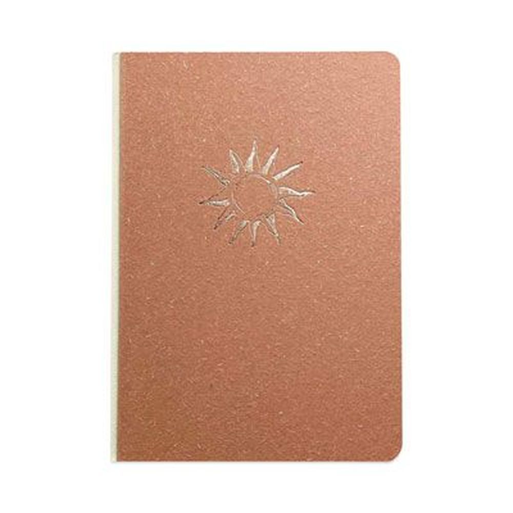Denik Dotted Rule Embossed Canvas Layflat Hardbound Journal With Rose-brown/cream Cover, 64 Sheets