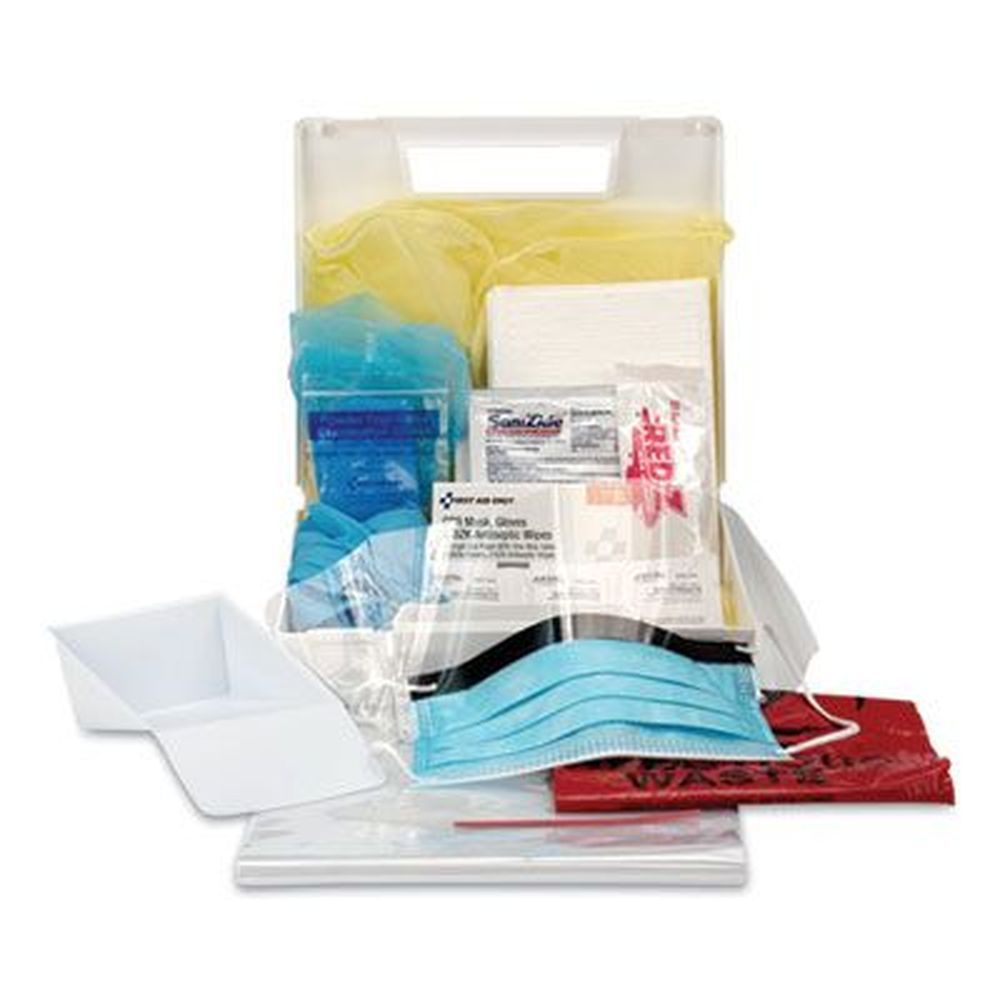 First Aid Only Bloodborne Pathogen Spill Clean Up Kit With Cpr Pack, 31 Pieces