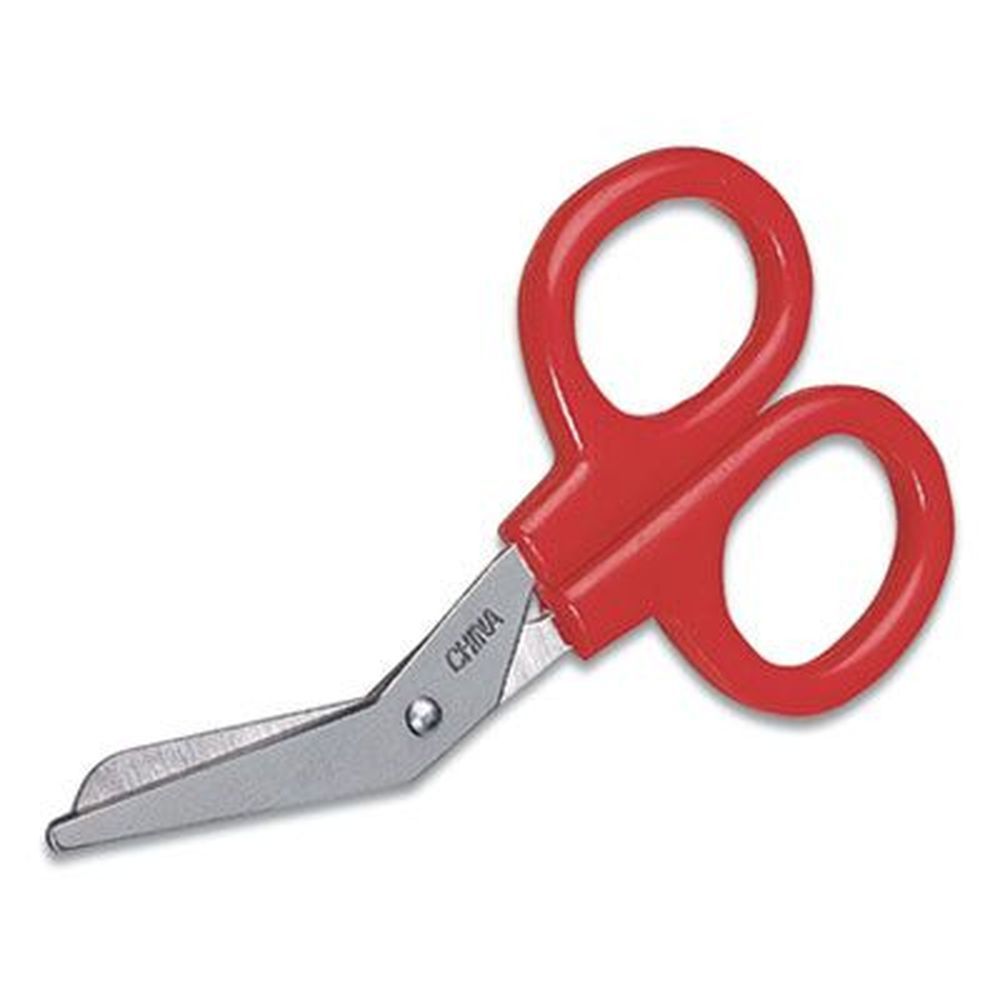 First Aid Only Angled Rounded Tip First Aid Kit Scissors With Red Offset Handle, 4 Inch Long