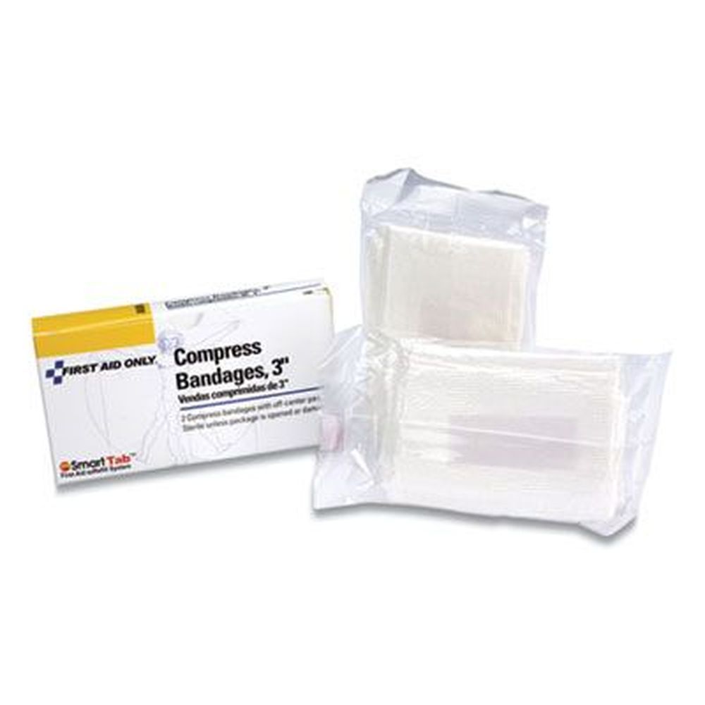 First Aid Only Compress Bandages, 3 X 2 Inch -- 2 Per Box