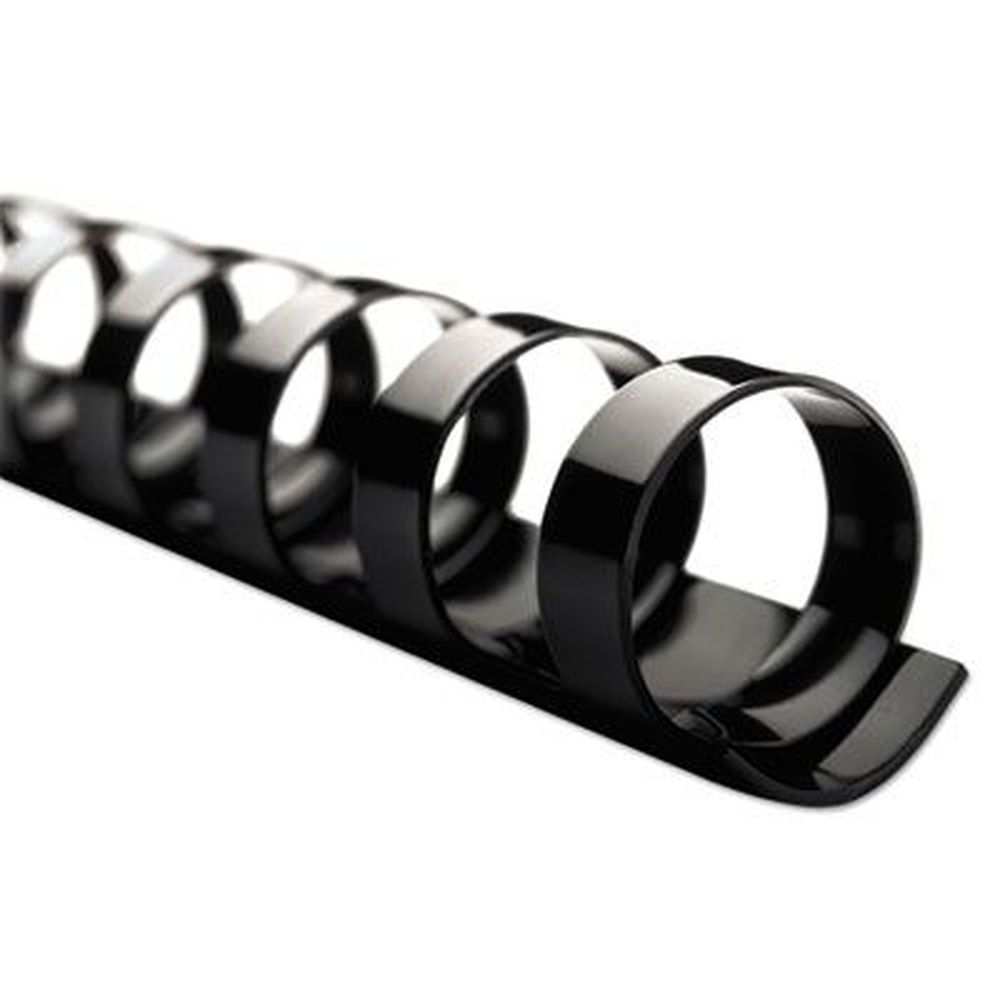 Gbc Black Plastic 90 Sheets Capacity Combbind Standard Spines, 1/2 Inch Diameter -- 100 Per Box