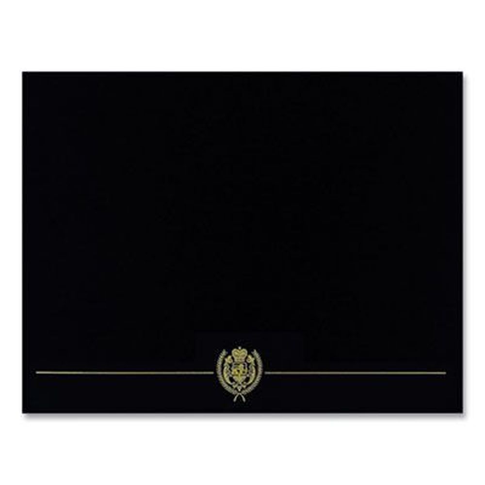 Great Papers Black Classic Crest Certificate Cover, 9.38 X 12 Inch -- 5 Per Pack