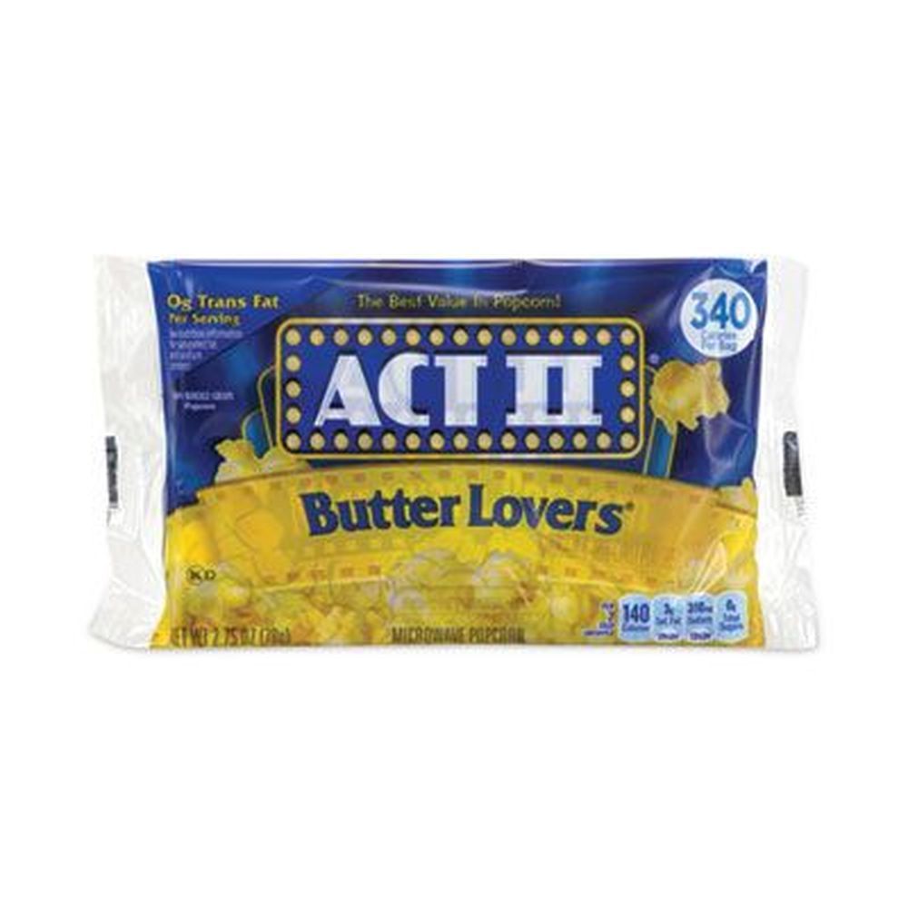Act Ii Butter Lovers Microwave Popcorn, 2.75 Ounce Bag -- 36 Per Box