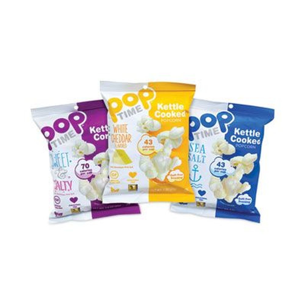 Poptime Assorted Flavors Kettle Cooked Popcorn - Variety Pack, 1 Ounce -- 24 Per Box