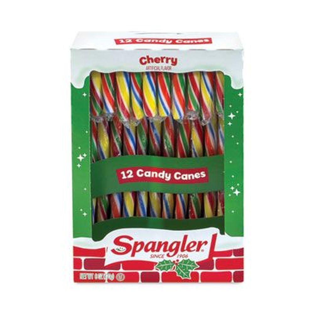 Spangler Cherry Candy Canes, 6 Ounce Box -- 3 Boxes Per Case