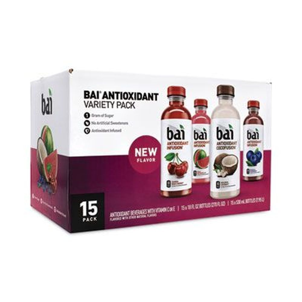 Bai Antioxidant Infused Beverage - Variety Pack, 18 Ounce Bottle -- 15 Per Box