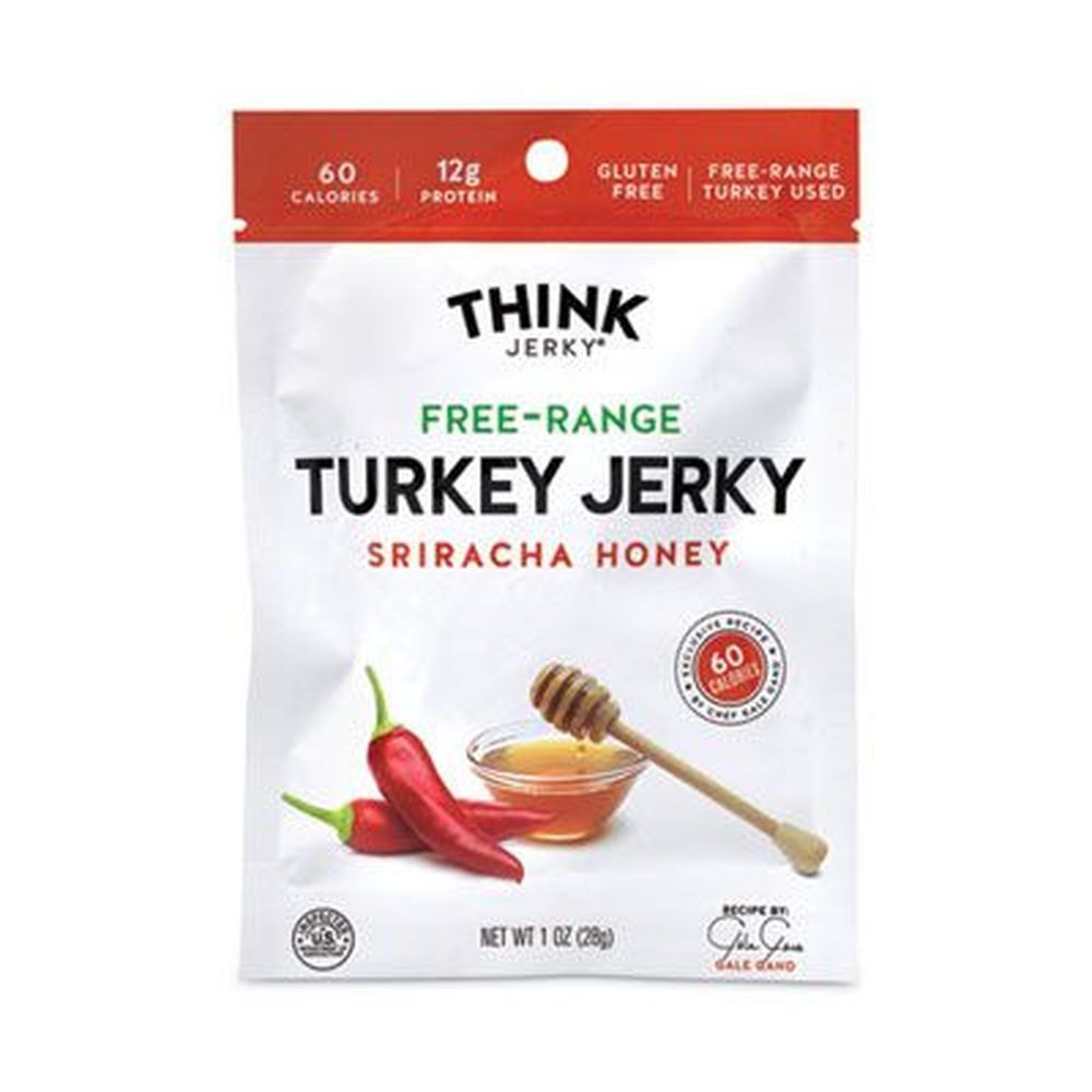 Think Jerky Sriracha Honey Turkey Jerky, 1 Ounce -- 12 Per Pack
