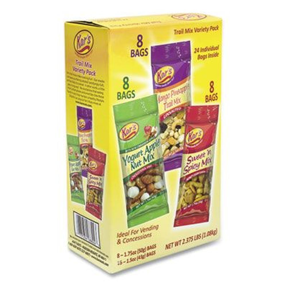 Kars Assorted Flavors Trail Mix, 24 Packets Per Box
