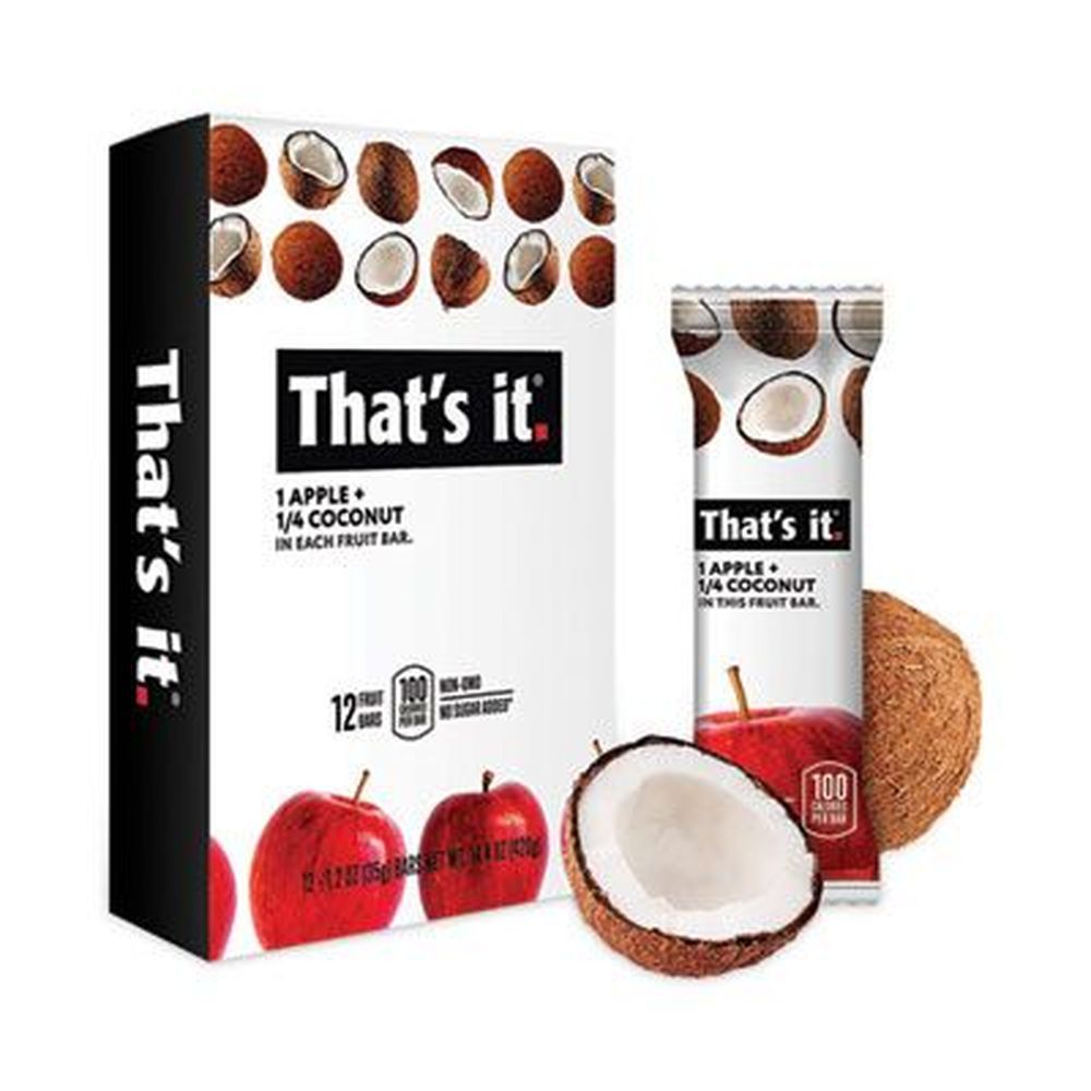 Thats It Gluten Free Apple And Coconut Fruit Nutrition Bar, 1.2 Ounce -- 12 Per Box