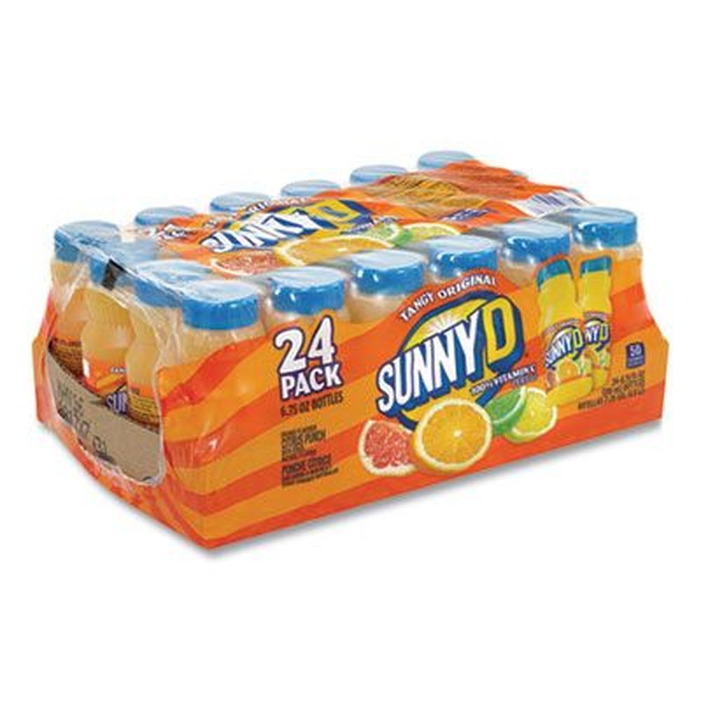 Sunny D Tangy Original Orange Flavored Citrus Punch, 6.75 Ounce Bottle -- 24 Per Pack