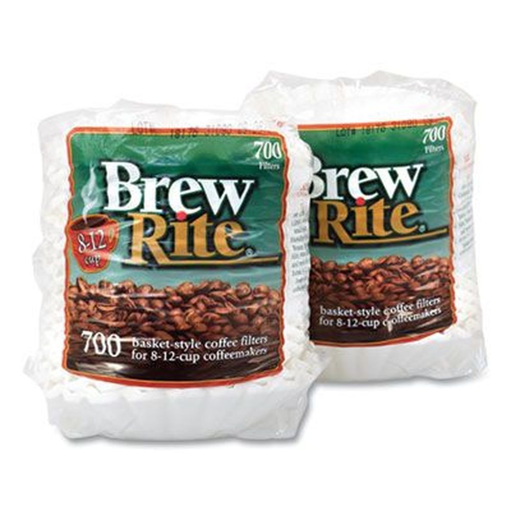 Brew Rite 8 To 12 Cup Size Basket Coffee Filters, 700 Per Bag -- 2 Bags Per Pack