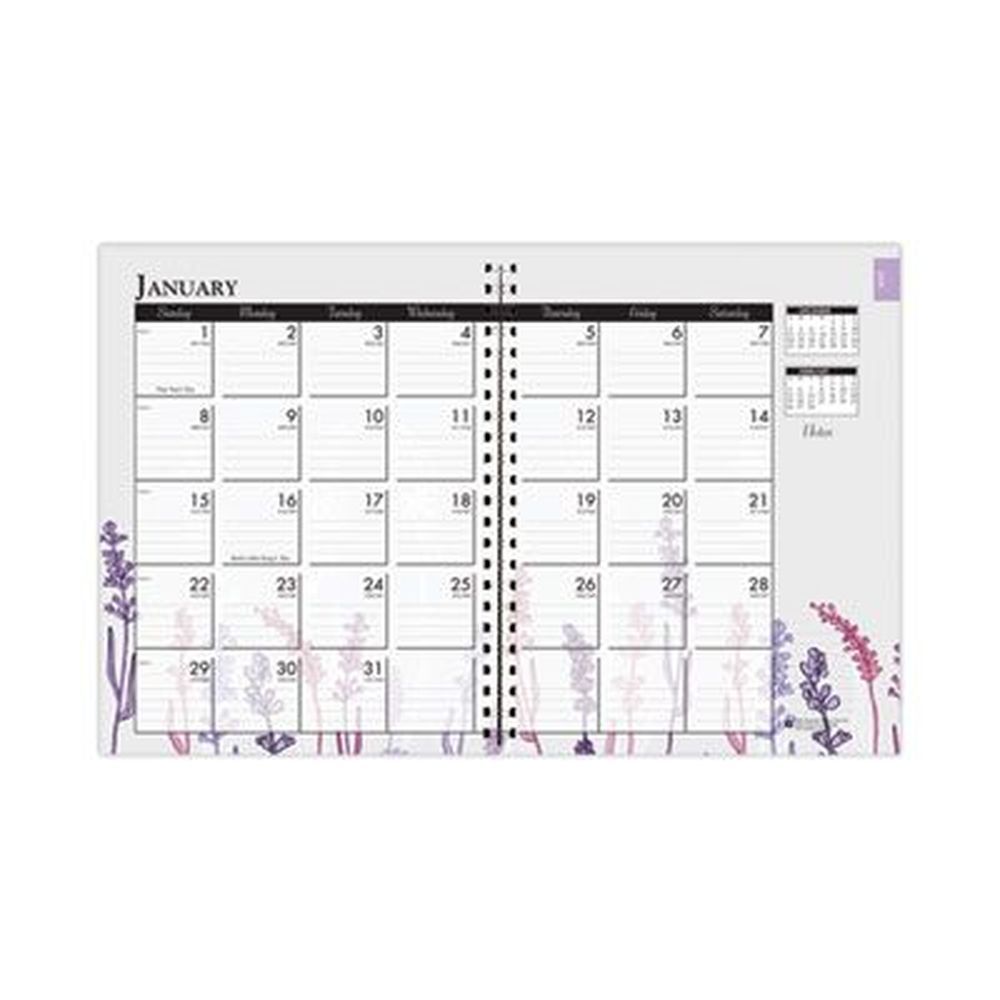 House Of Doolittle 12-month Jan-dec 2023 Recycled Wildflower Weekly/monthly Planner With Gray/white/purple Cover, 11 X 8.5 Inch