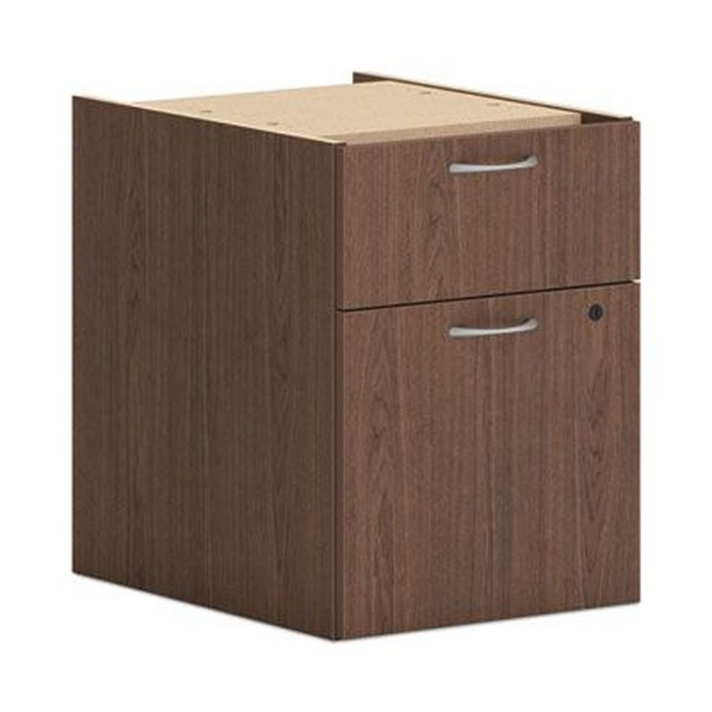 Hon Sepia Walnut 2-drawers Mod Support Pedestal File Cabinet, 15 X 20 X 20 Inch