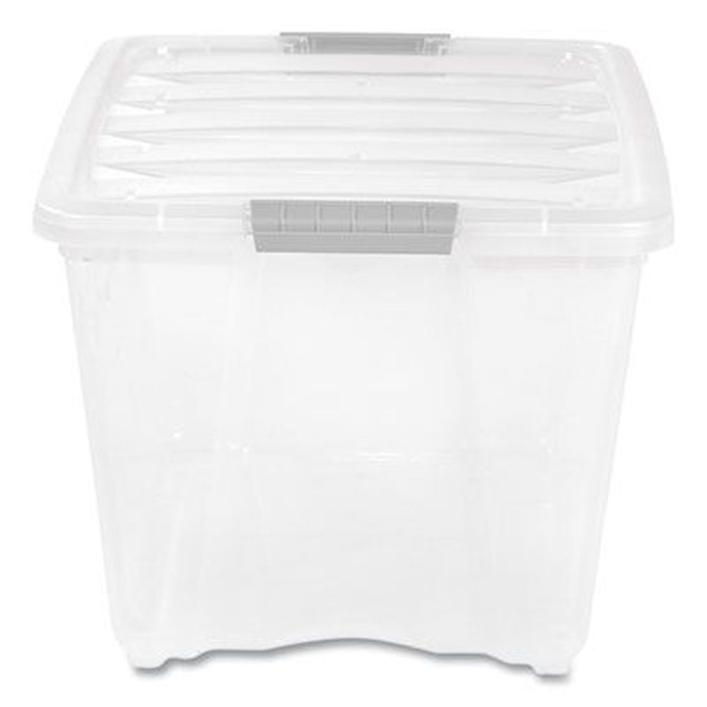Iris Clear Stack And Pull Latching Flat Lid Storage Box, 22 X 16.5 X 13.03 Inch