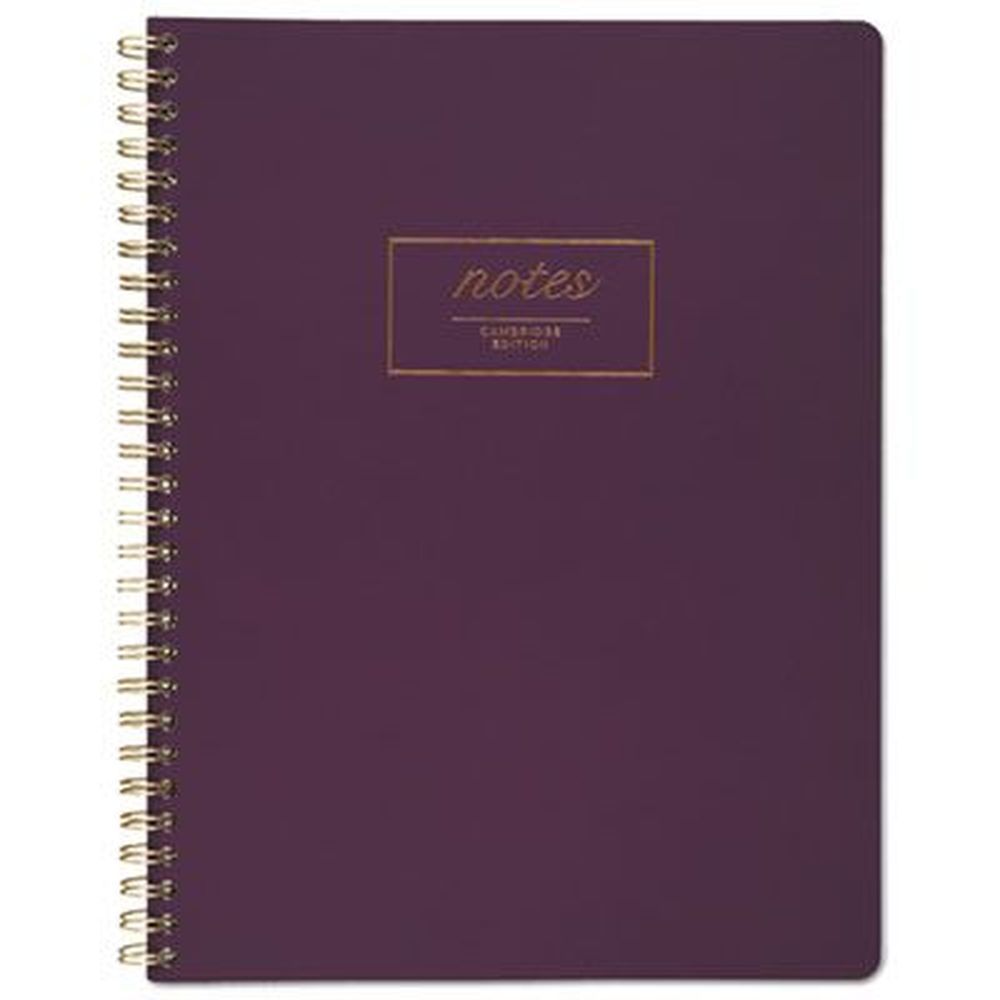 Cambridge Wide/legal Rule 1 Subject Gold Twin-wire 80 Sheets Jewel Tone Notebook With Purple Cover, 9.5 X 7.25 Inch Sheet
