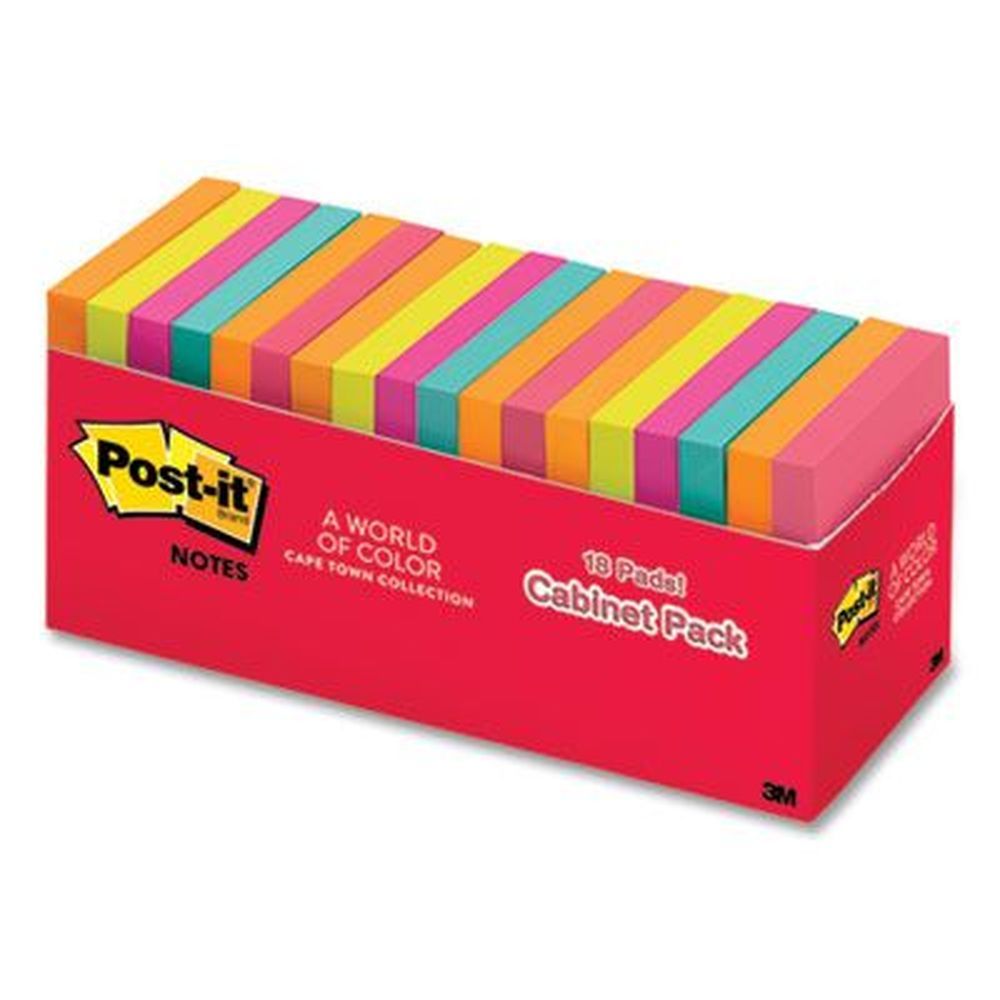 Post-it Poptimistic Collection Dispenser Pop-up Notes, 3 X 3 Inch - 100 Sheets Per Pack -- 18 Pads Per Cabinet Pack
