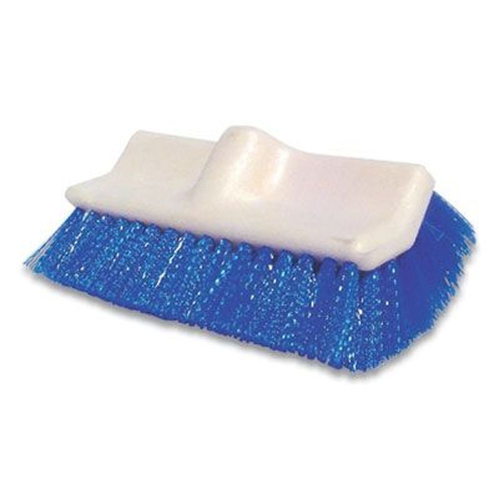 O Dell White Foam Handle Blue Synthetic Bristles Fiber Scrub Brush, 10 Inch