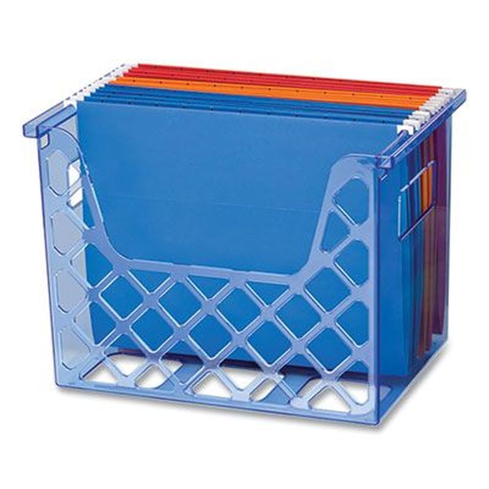 Officemate Translucent Blue 1 Section Glacier Desktop File Organizer, 8.63 Inch Long