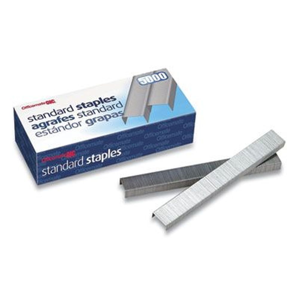 Officemate Steel Standard Staples With 0.25 Inch Leg And 0.5 Inch Crown -- 5000 Per Box
