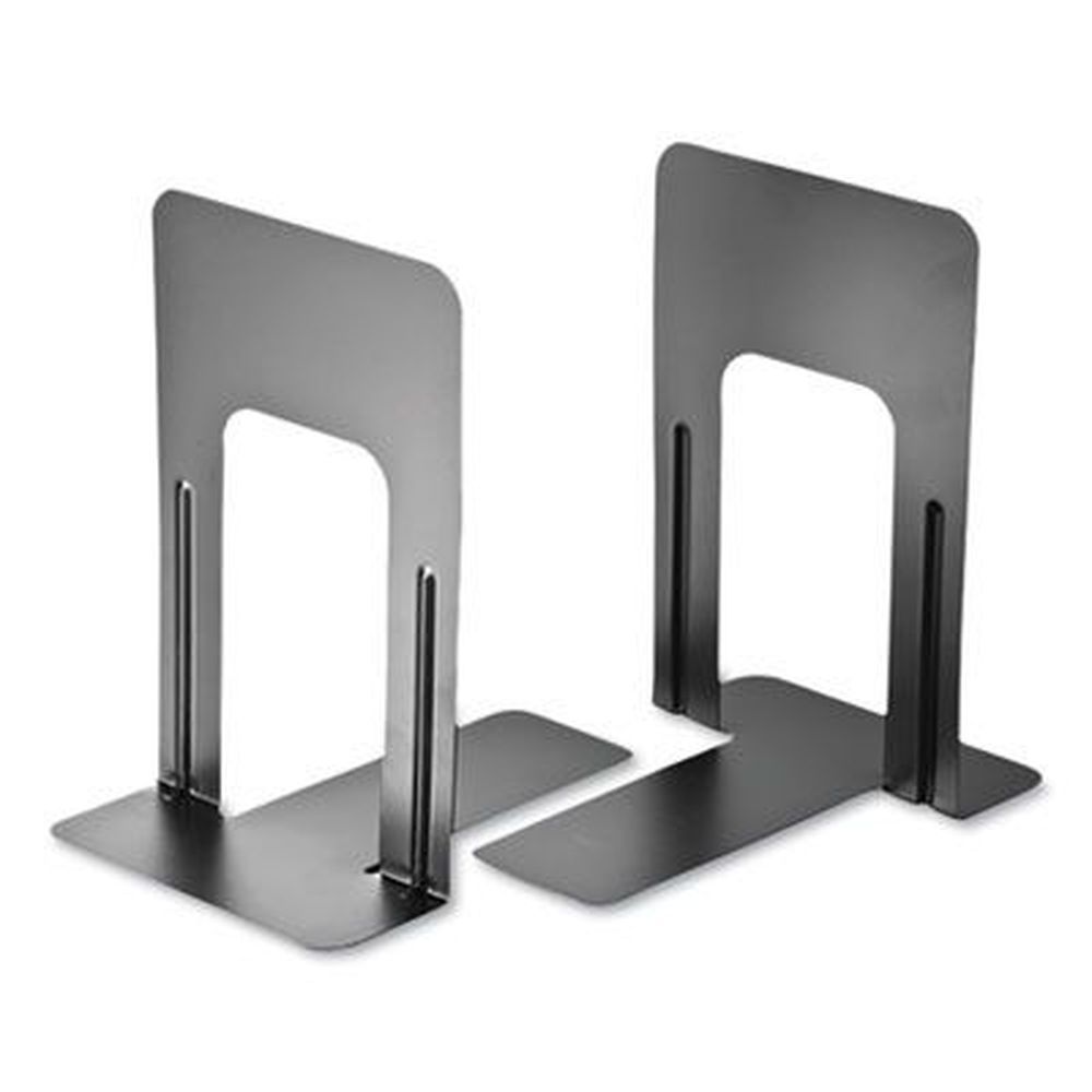 Officemate Black Nonskid Steel Bookends, 5.88 X 8.25 X 9 Inch