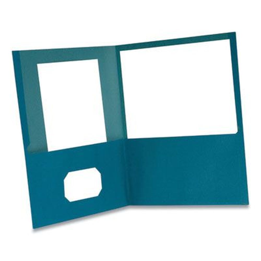 Earthwise By Oxford Blue 100 Percent Recycled Paper Twin-pocket Portfolio, 100 Sheets Capacity -- 10 Per Pack