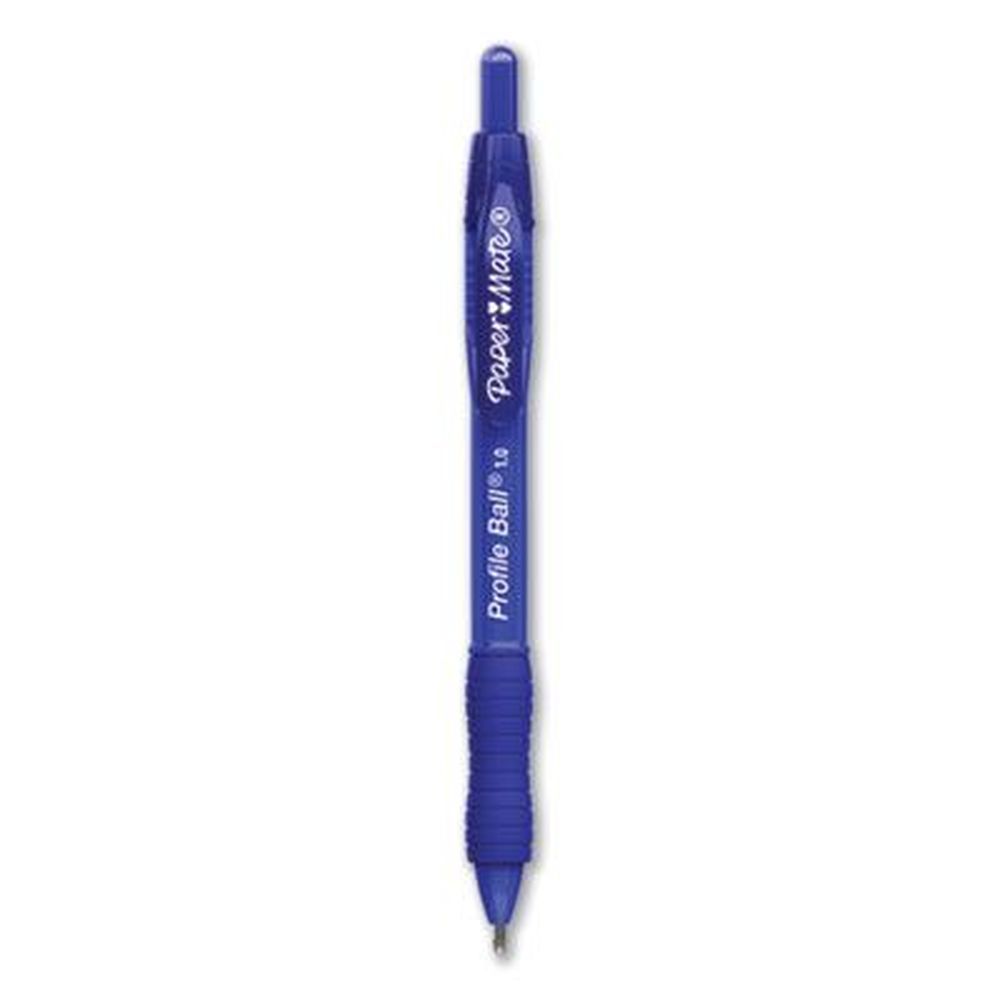 Paper Mate Profile Medium 1 Mm Retractable Translucent Blue Barrel Ballpoint Pen -- 4 Per Pack
