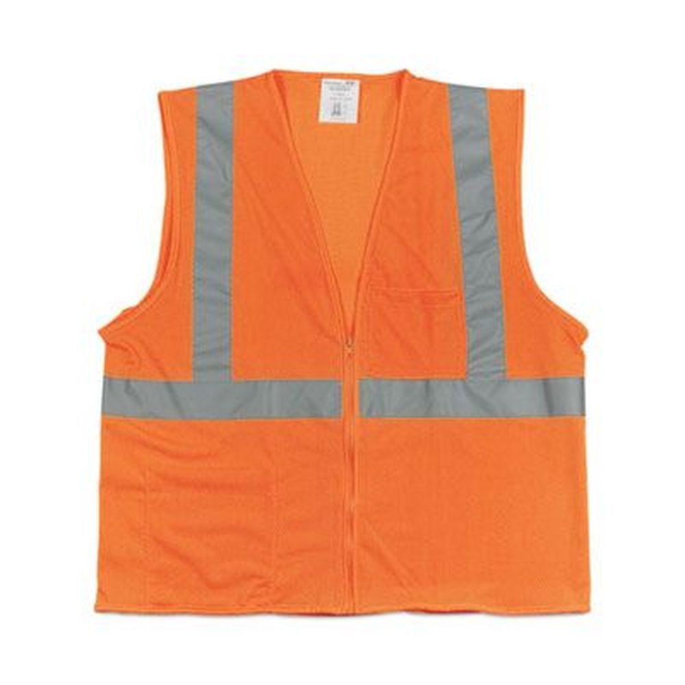 Pip Polyester Mesh Large Hi-viz Orange Zipper Safety Vest