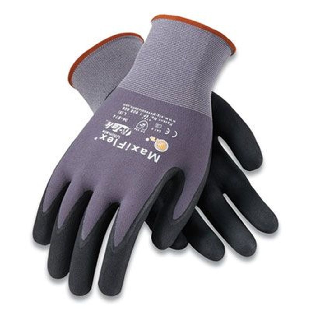 Maxiflex Gray Large Ultimate Seamless Knit Nylon Gloves -- 12 Pairs Per Case