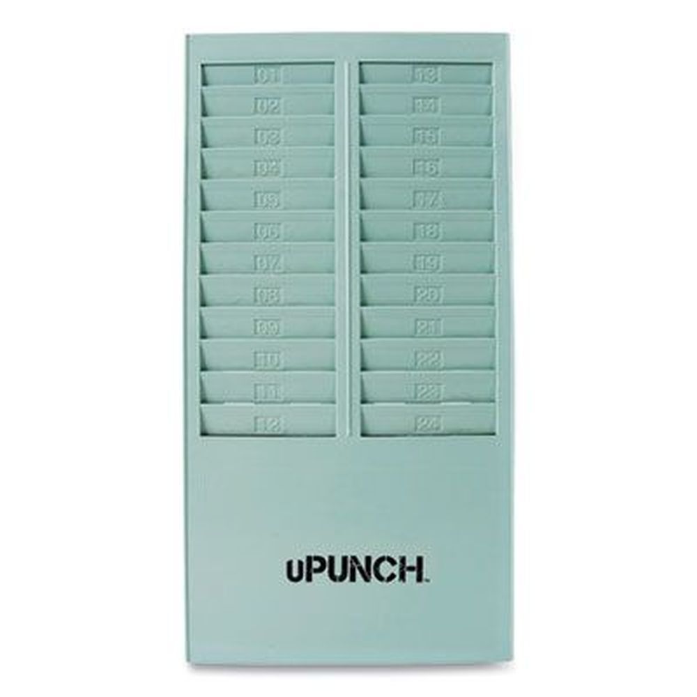 Upunch Gray Time Card Rack, 24 Pockets