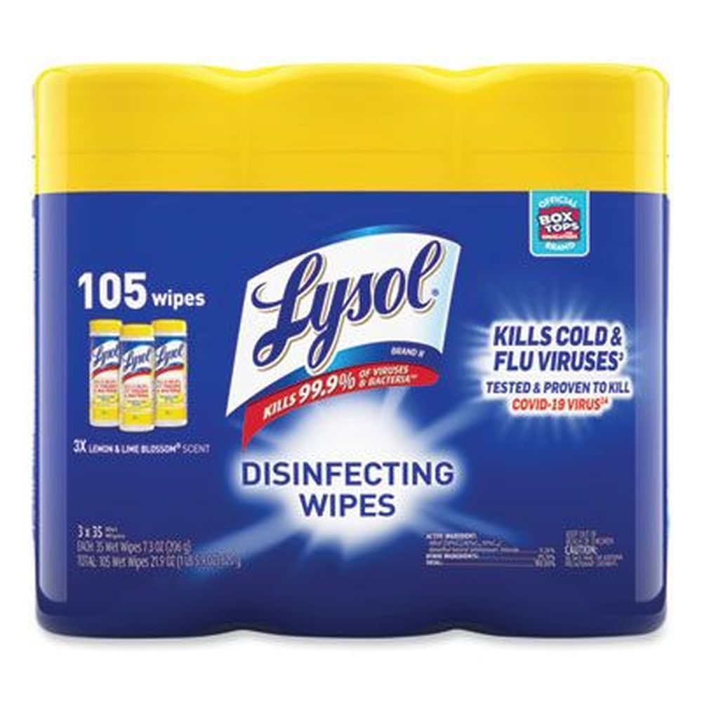 Lysol Lemon And Lime Blossom Disinfecting Wipes - 35 Wipes Per Canister -- 12 Canisters Per Case