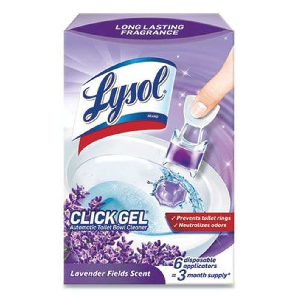 Lysol Lavender Fields Click Gel Automatic Toilet Bowl Cleaner - 6 Per Box -- 4 Boxes Per Case