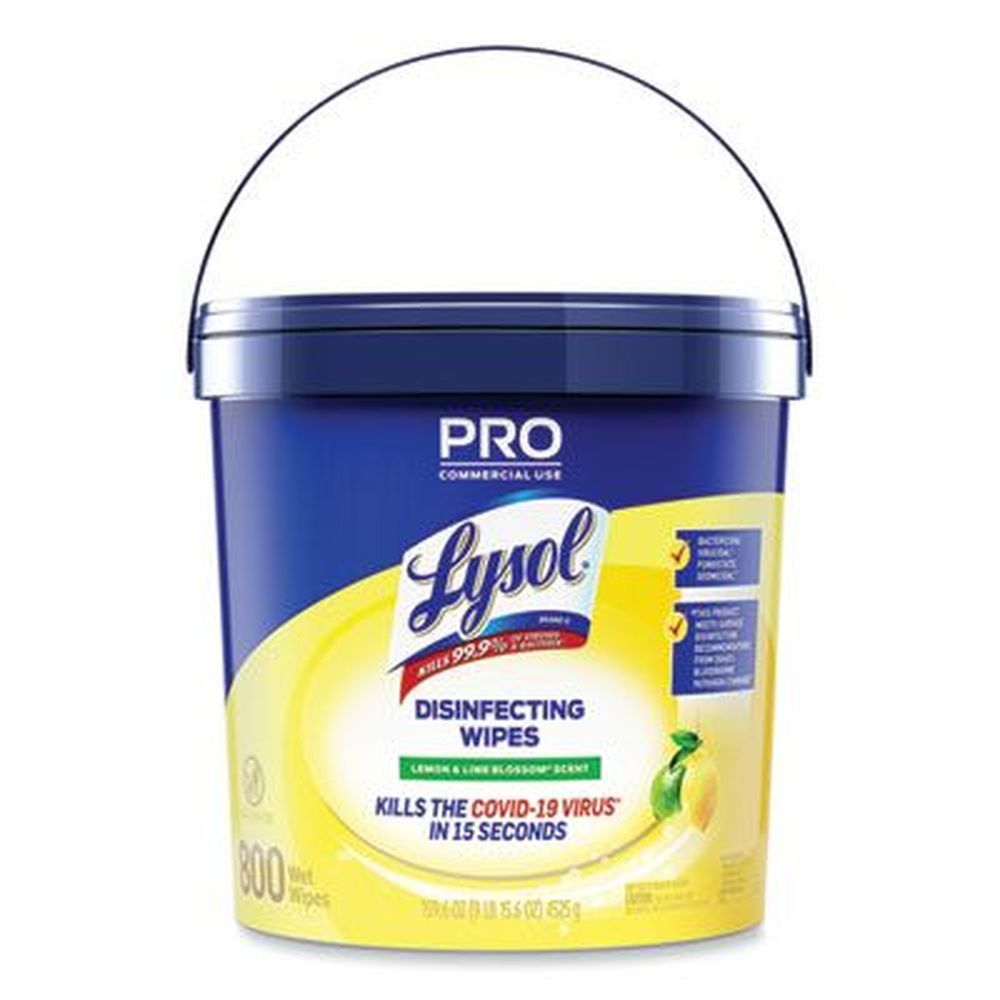 Lysol Professional Lemon And Lime Blossom Disinfecting Wipes Bucket - 800 Wipes Per Bucket -- 2 Buckets Per Case
