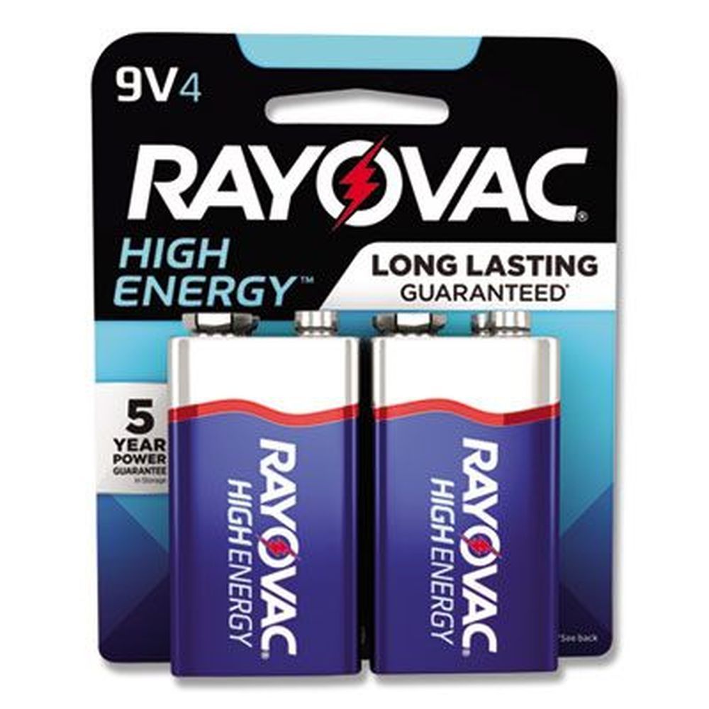Rayovac High Energy Premium Alkaline 9v Battery -- 4 Per Pack