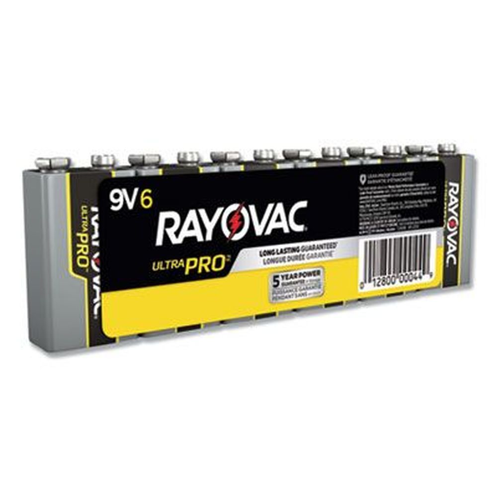 Rayovac Ultra Pro Alkaline 9v Battery -- 6 Per Pack