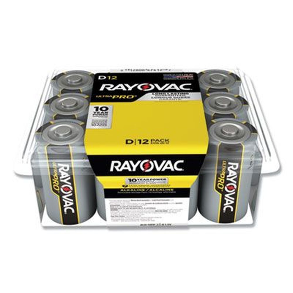 Rayovac Ultra Pro Alkaline D Battery -- 12 Per Pack