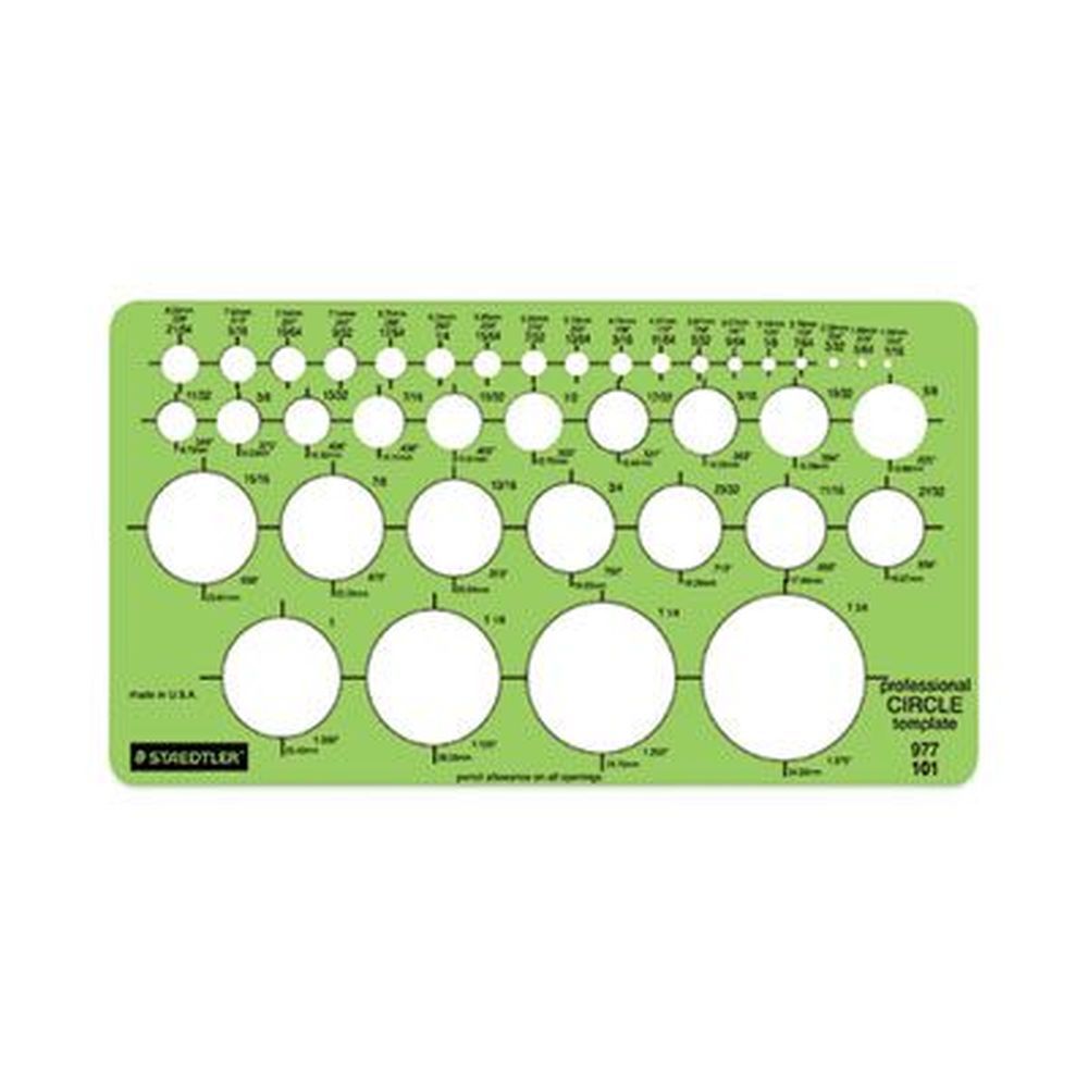 Staedtler Green 39 Circles Templates, 4 X 7.25 Inch