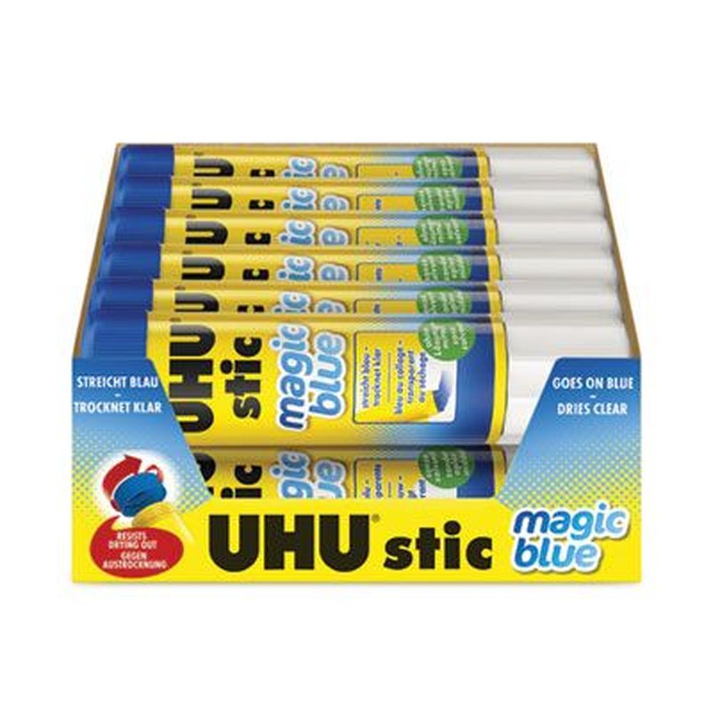 Uhu Applies Blue Dries Clear Stic Permanent Glue Stick, 1.41 Ounce