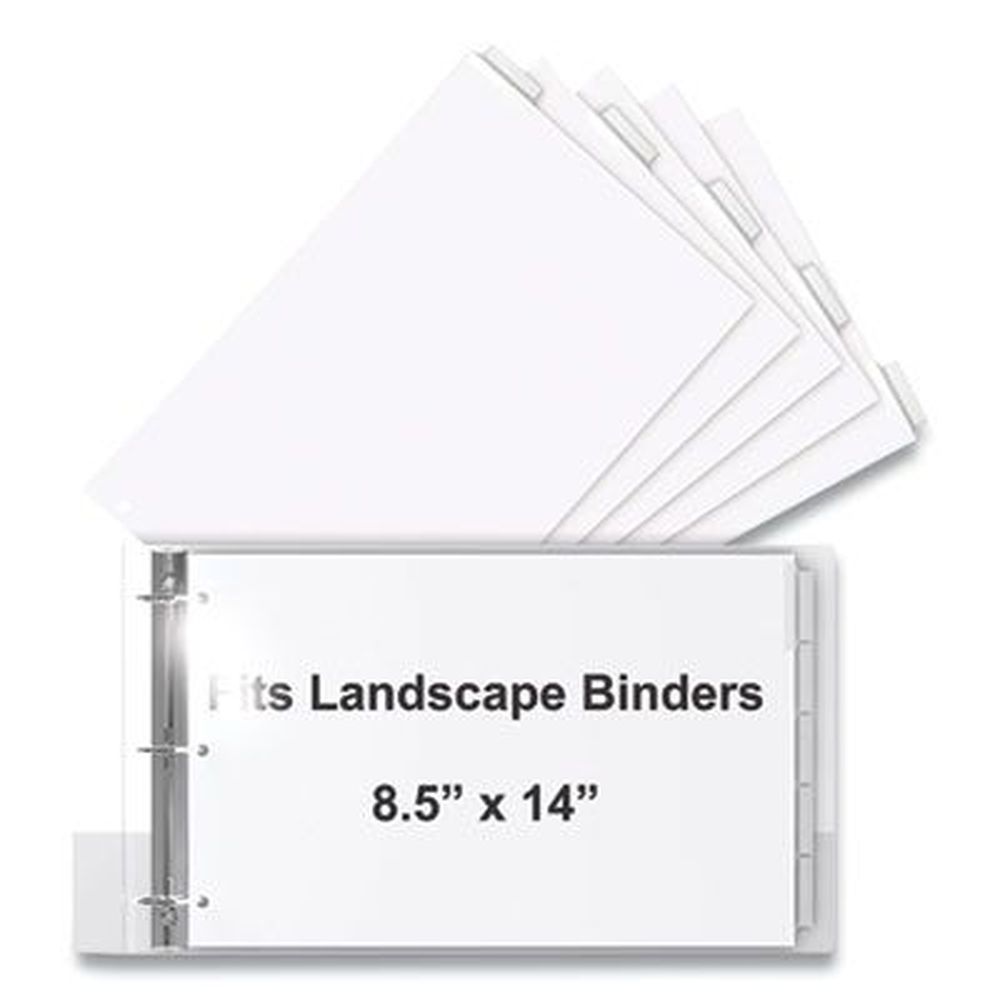 Stride White Landscape Orientation Index Divider Set, 14 X 8.5 Inch