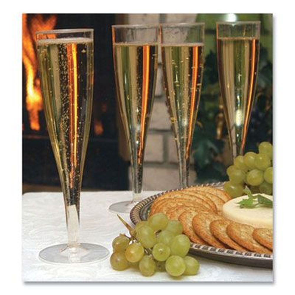 Tablemate Clear Plastic Champagne Glasses, 5 Ounce Capacity -- 10 Per Pack
