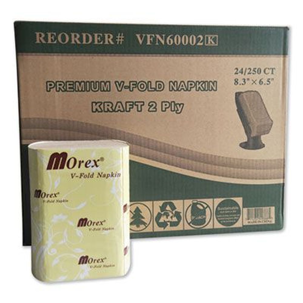 Gen Brown Sugarcane Pulp Premium Interfold Pop-up Dispenser Napkin, 6.5 X 5 Inch -- 6000 Per Case