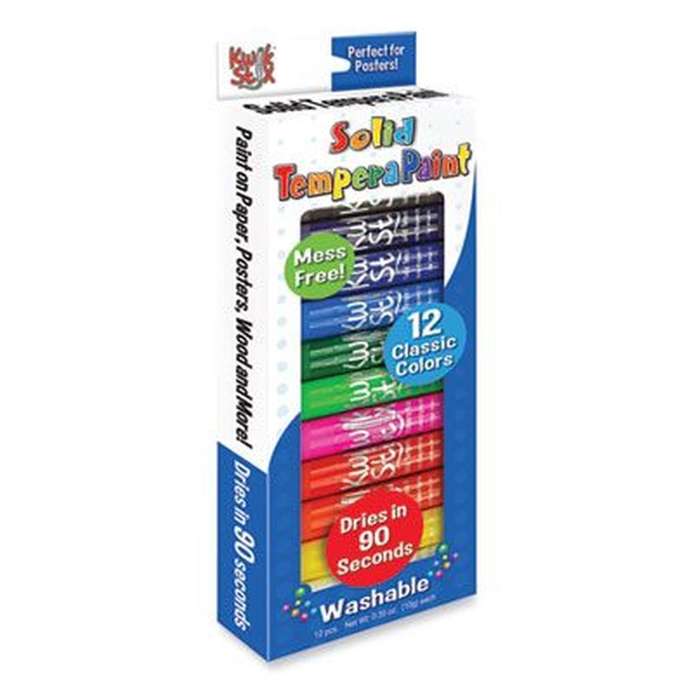 The Pencil Grip Assorted Colors Kwik Stick Tempera Paint, 3.5 Inch -- 12 Per Pack